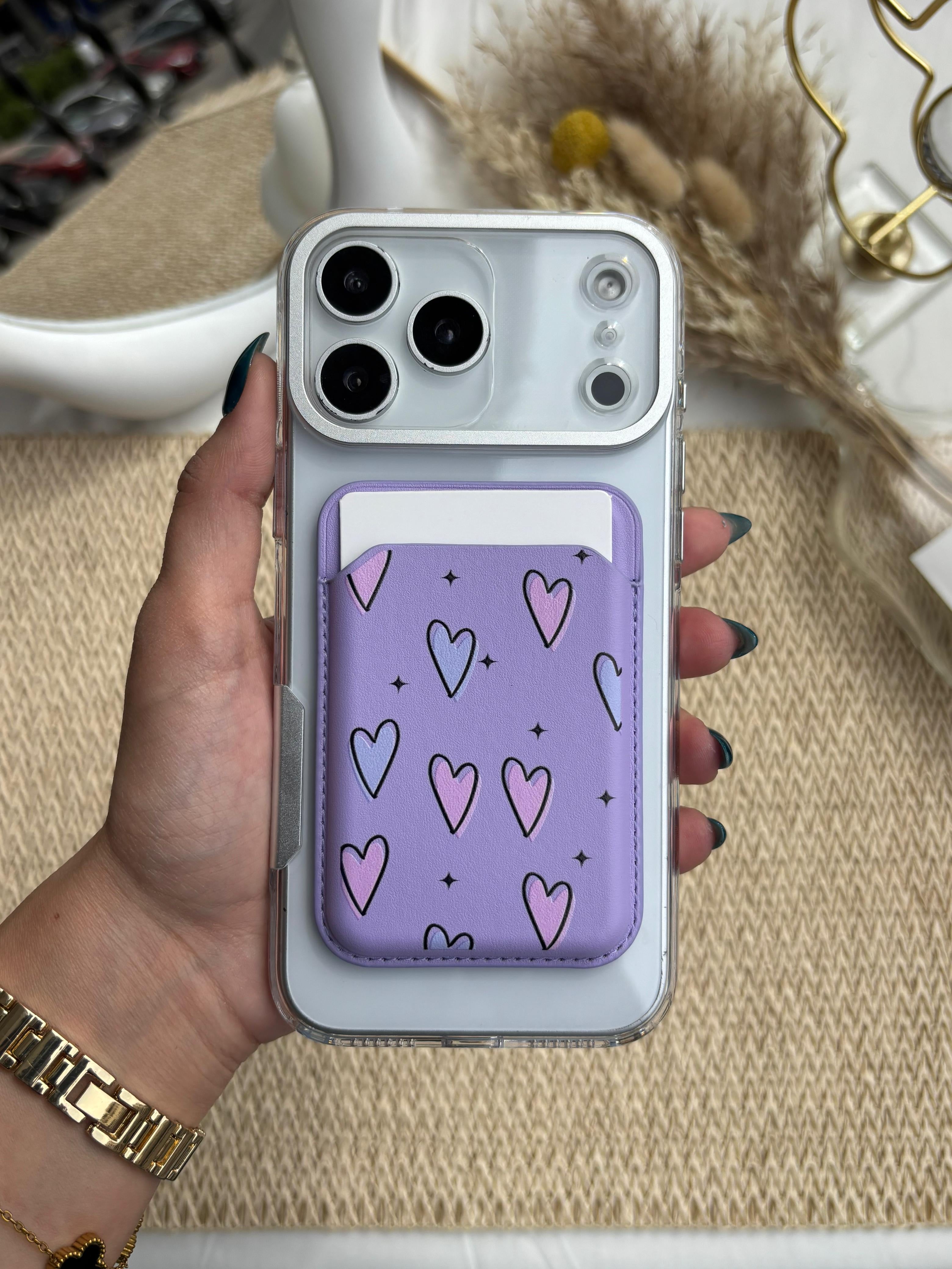 Printed MagSafe Wallet - purple