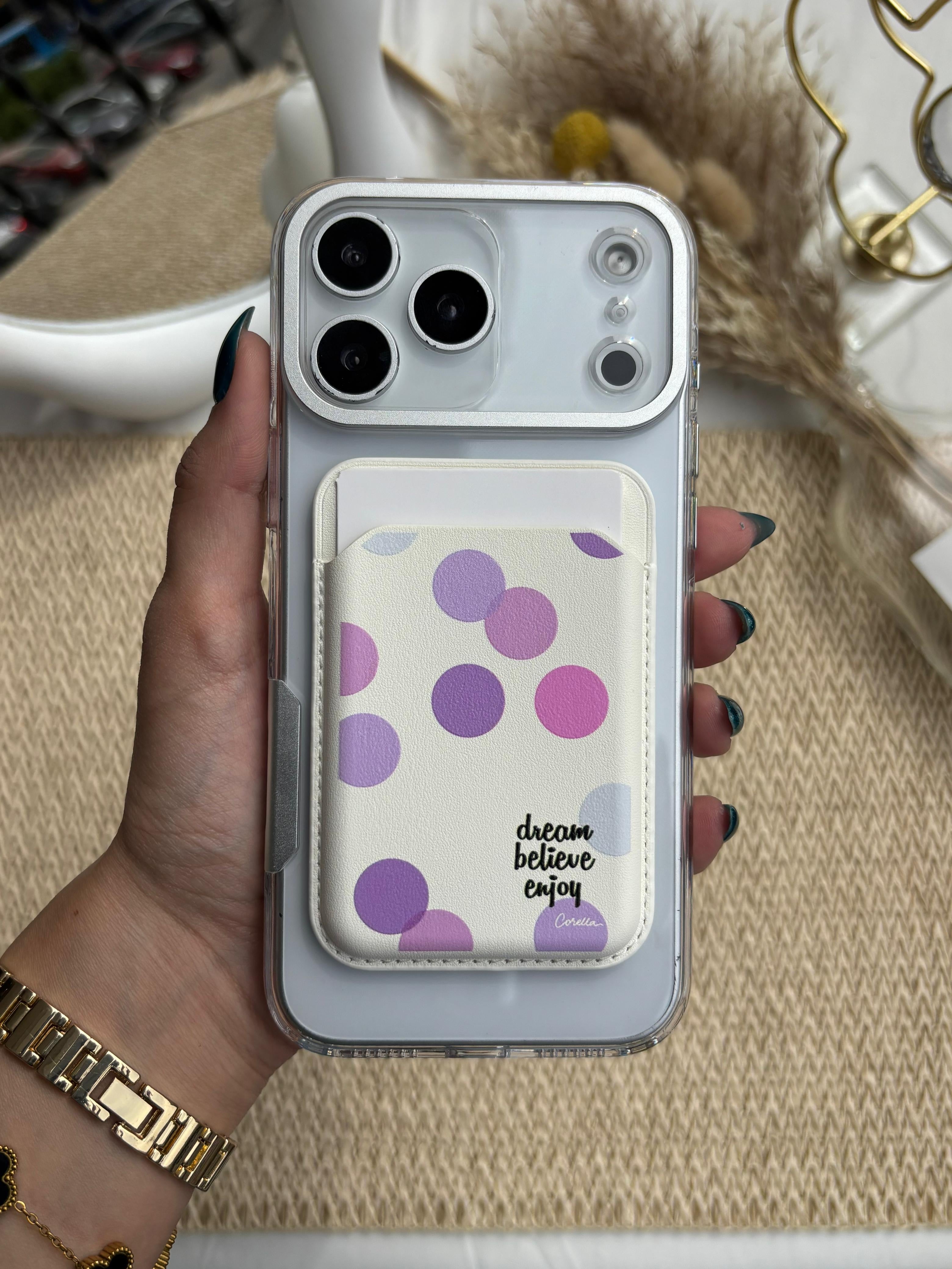 Printed MagSafe Wallet - White
