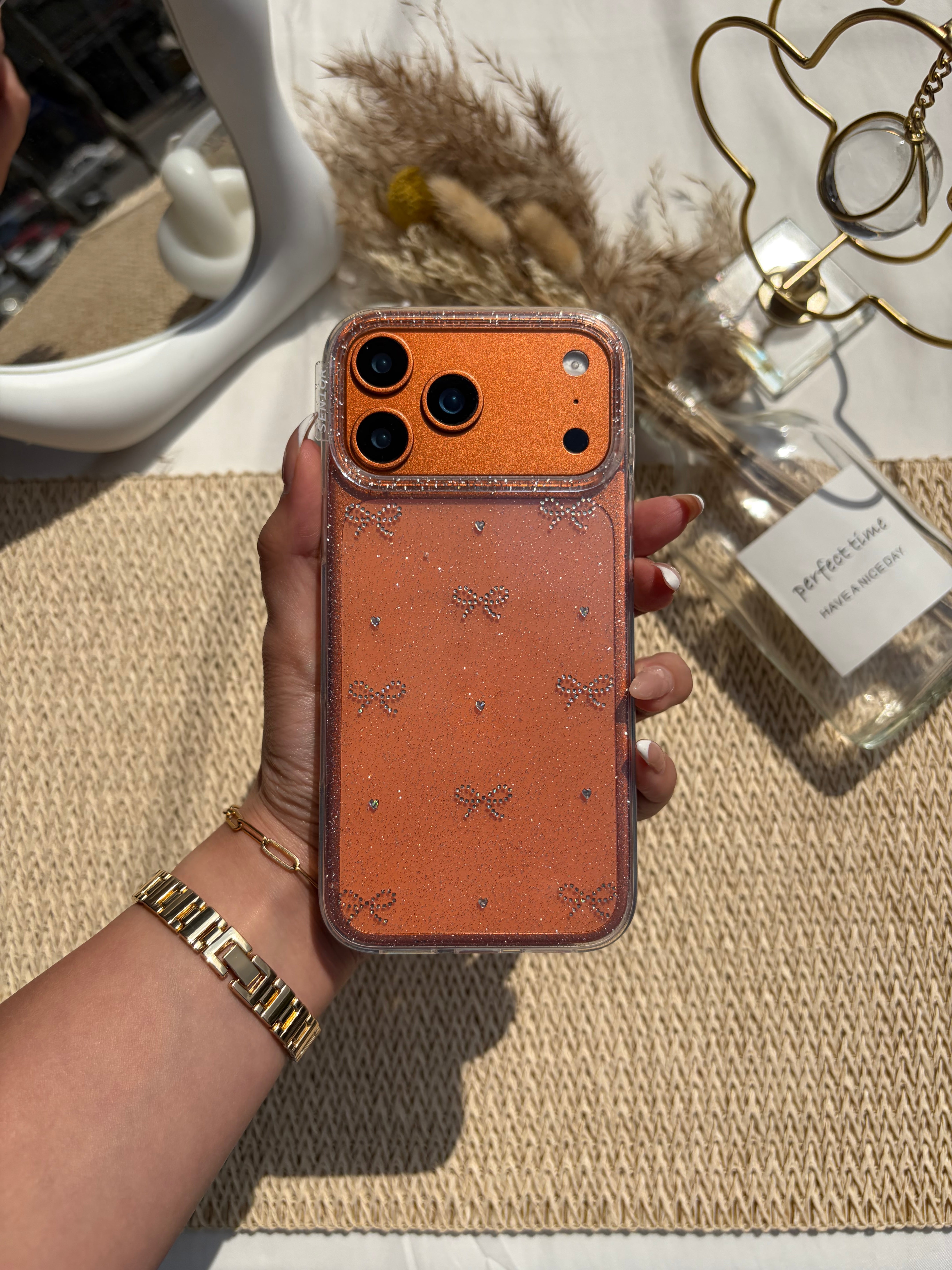 Printed Glittery Transparent Case