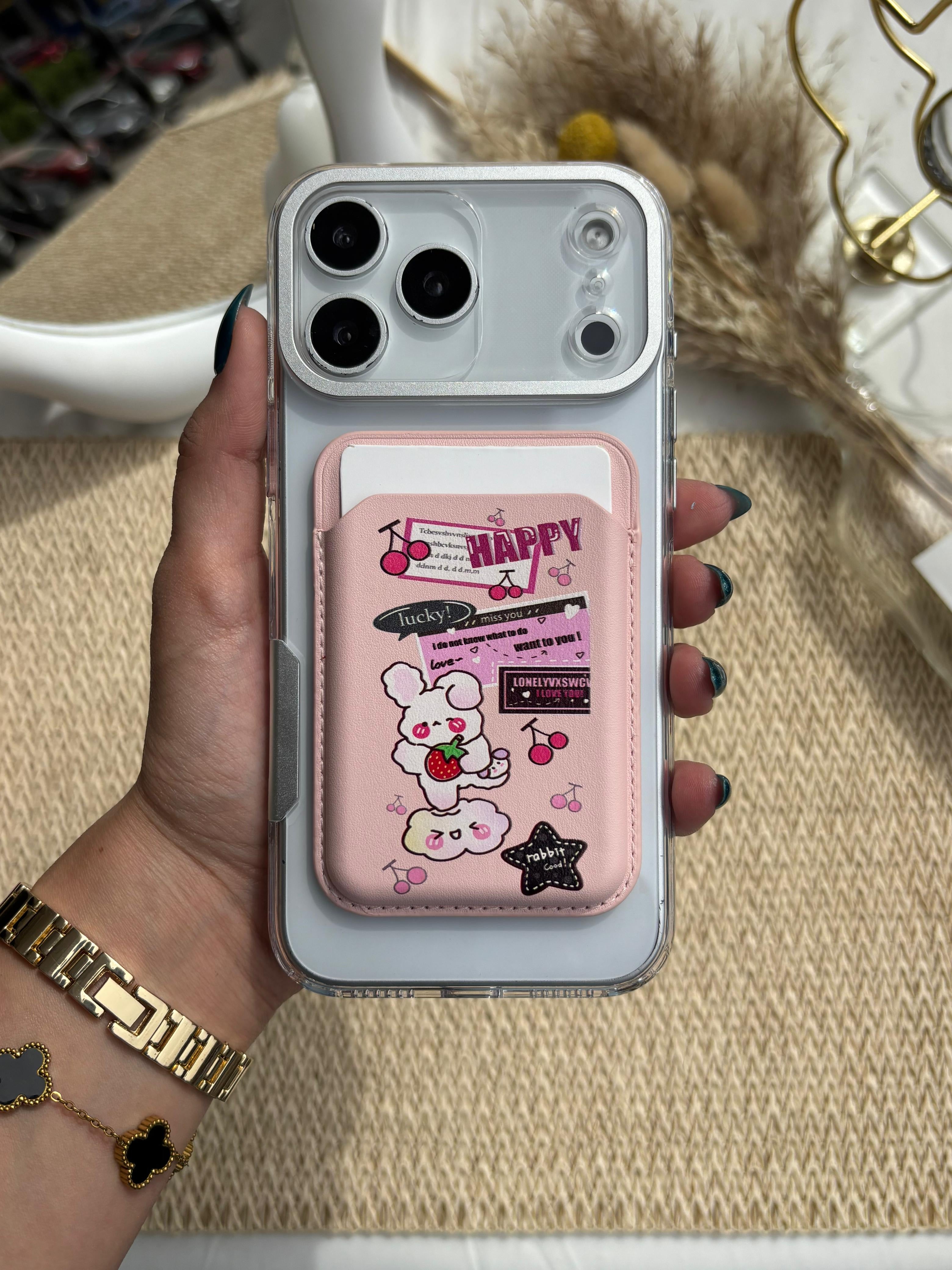 Printed MagSafe Wallet - Pink