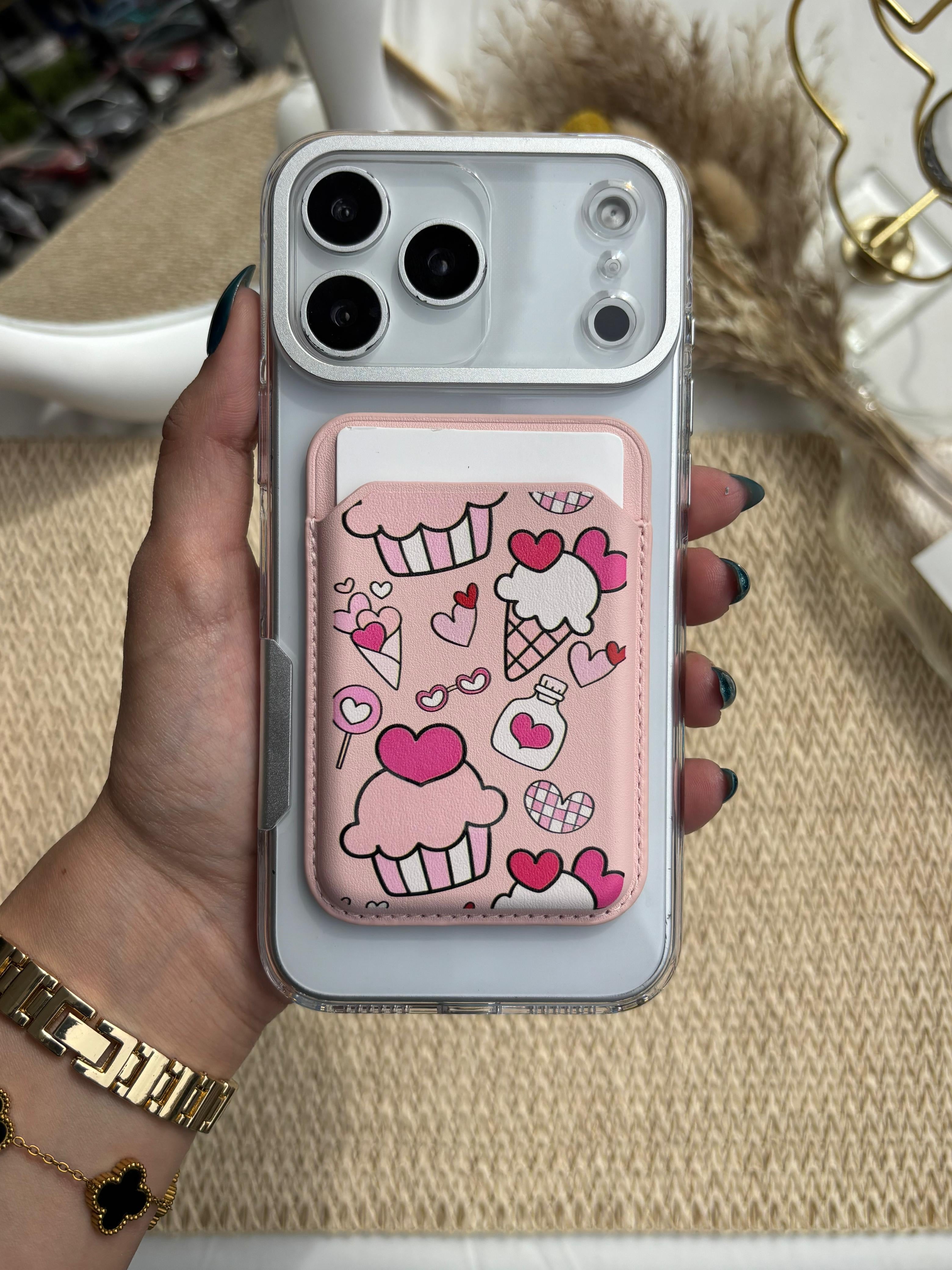 Printed MagSafe Wallet - Pink