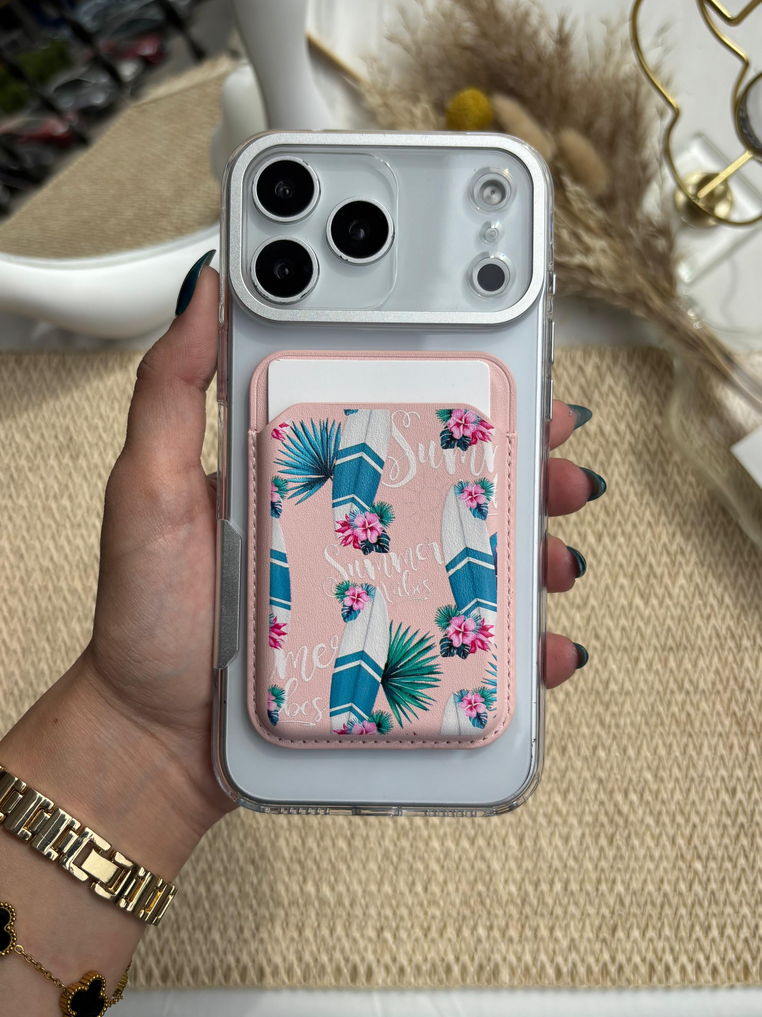Printed MagSafe Wallet - Pink