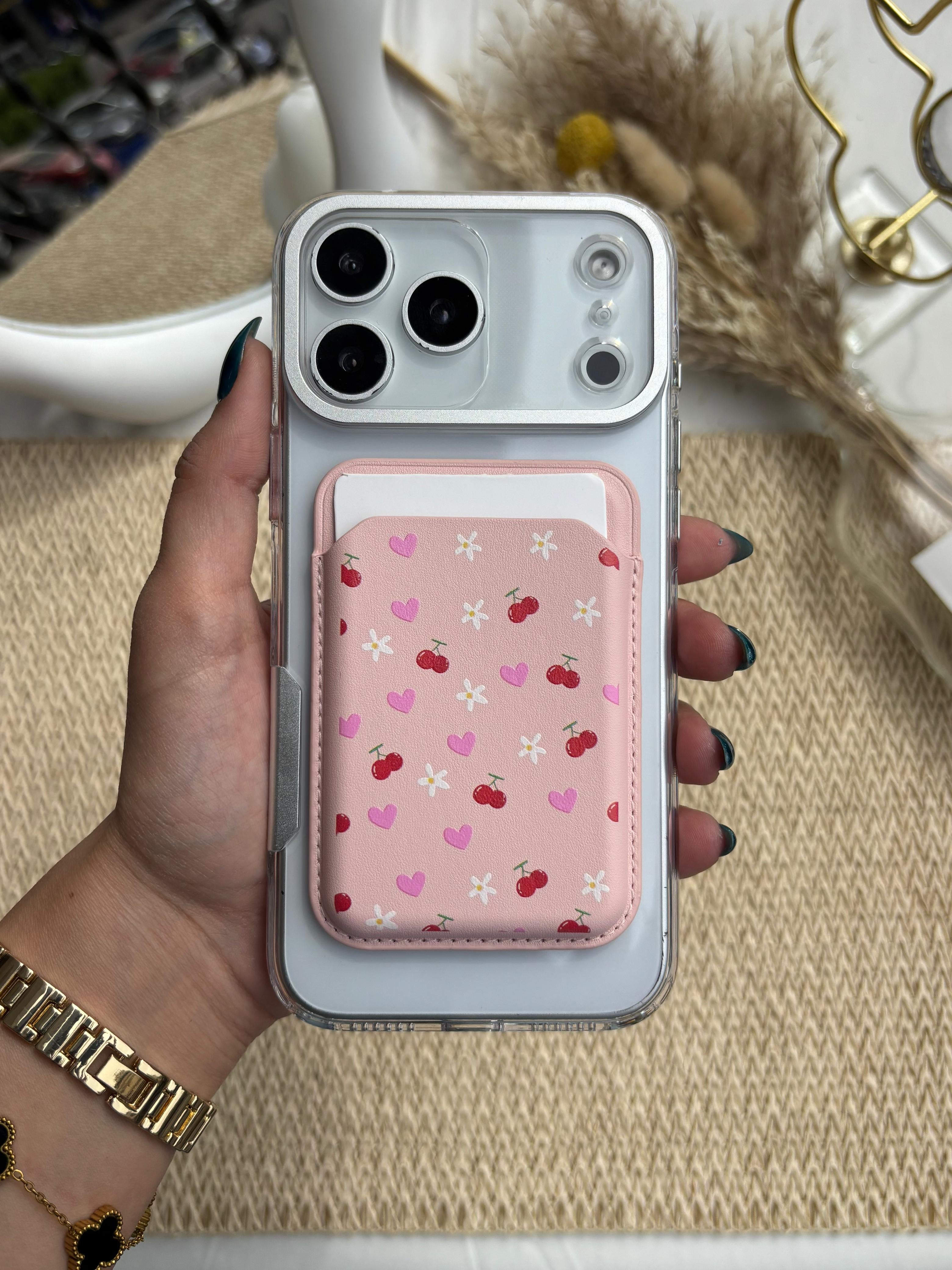 Printed MagSafe Wallet - Pink
