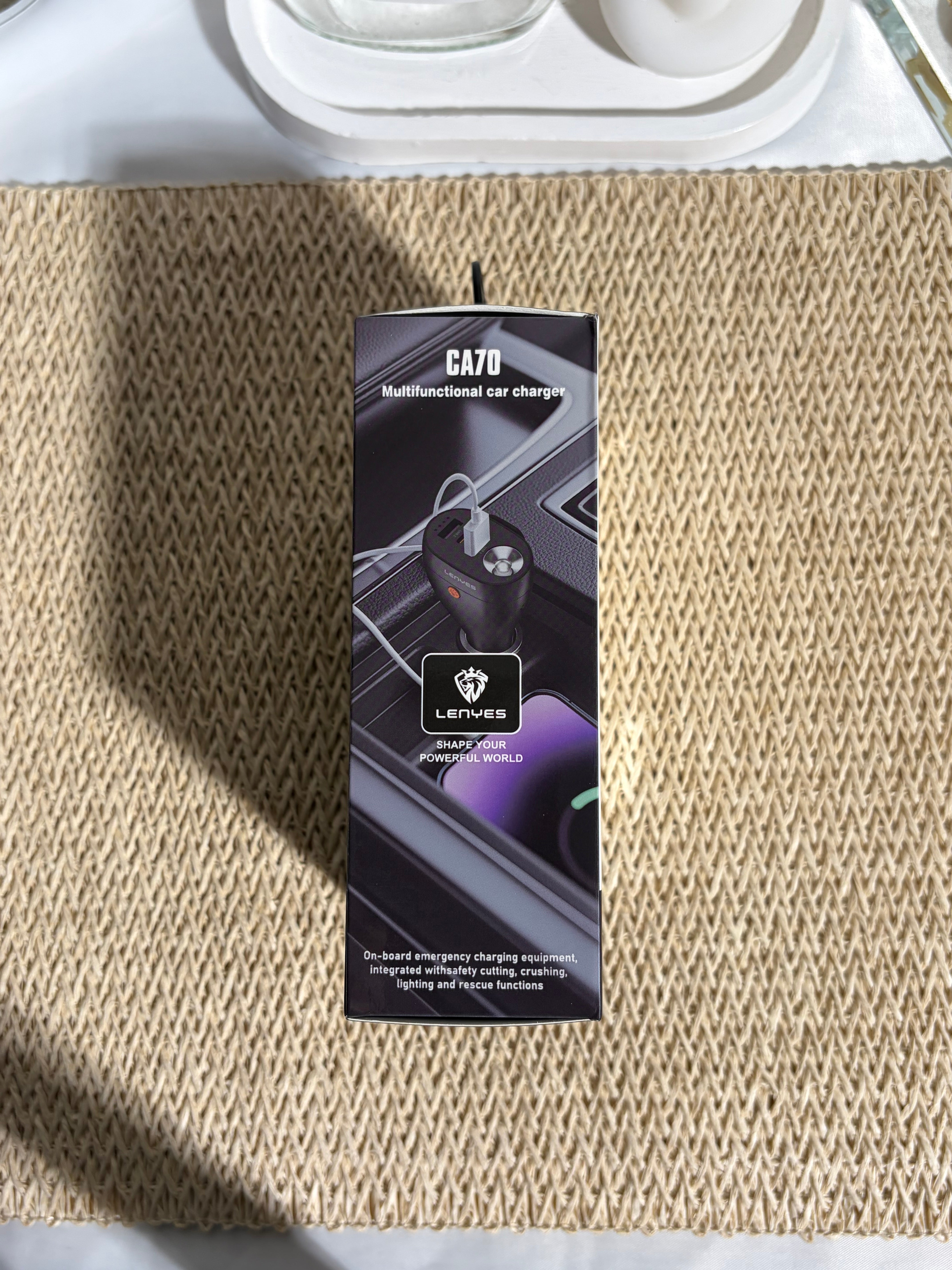 LENYES- CAR CHARGER - CA70 - BLACK