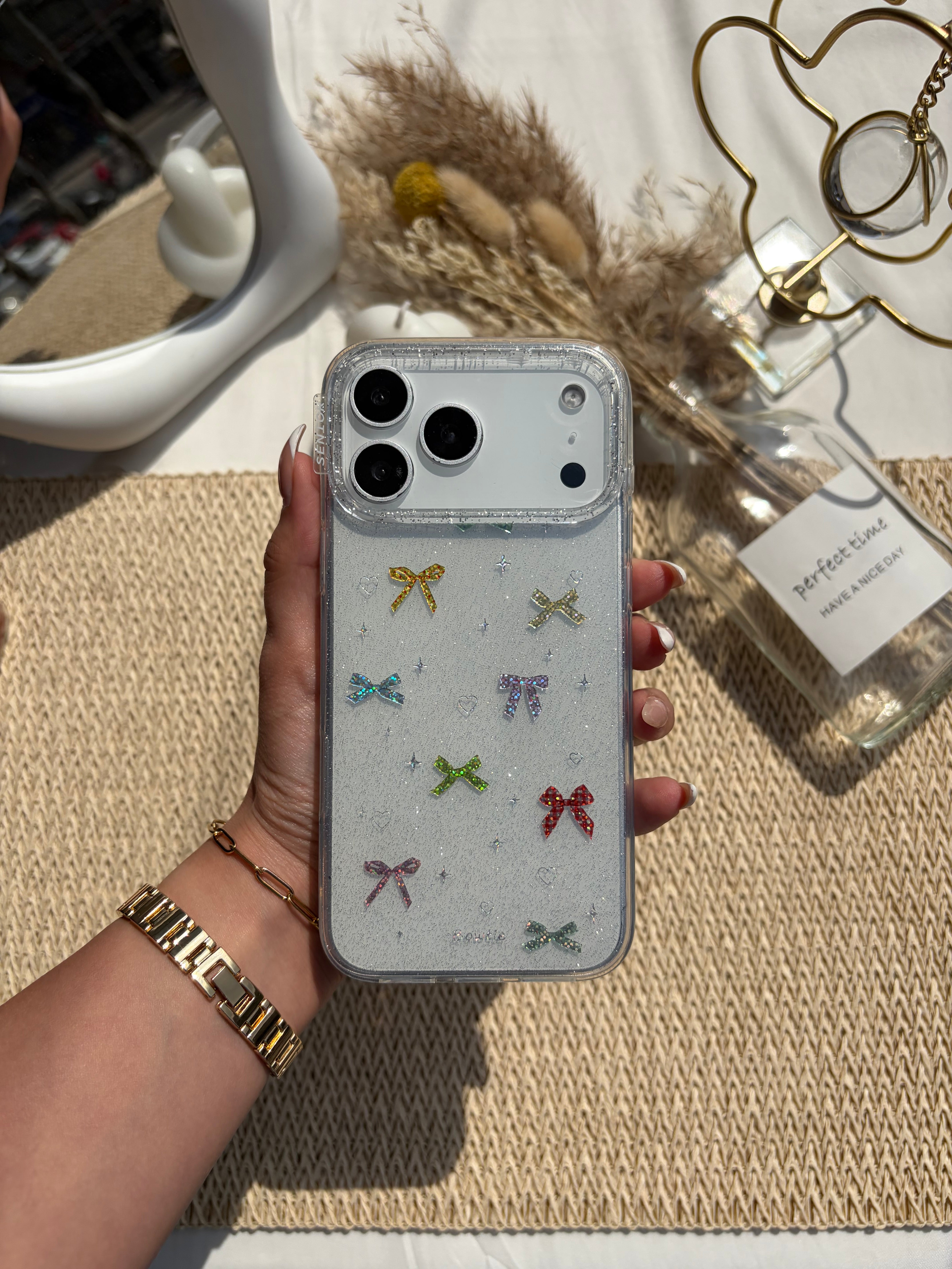 Printed Glittery Transparent Case