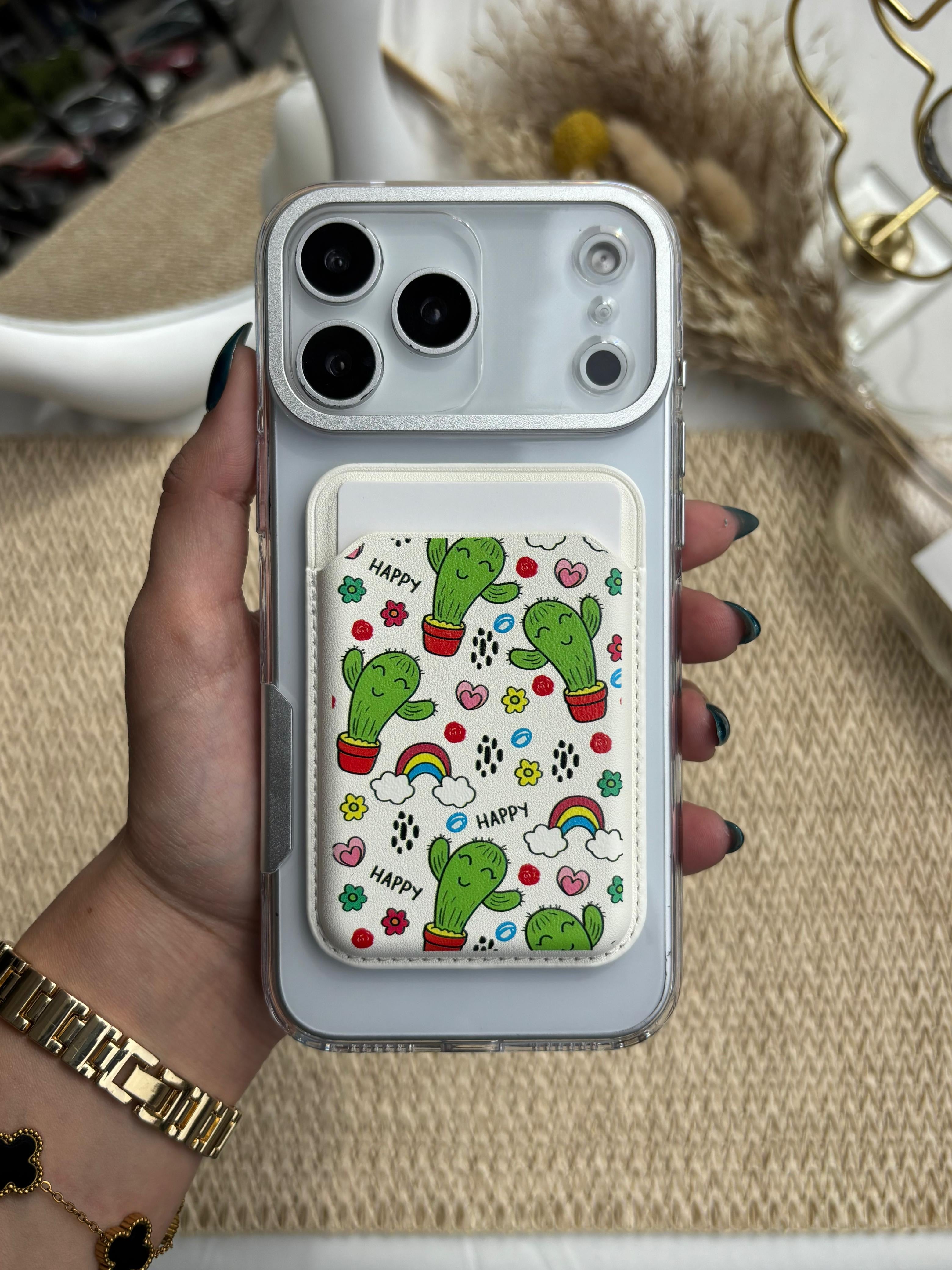 Printed MagSafe Wallet - White