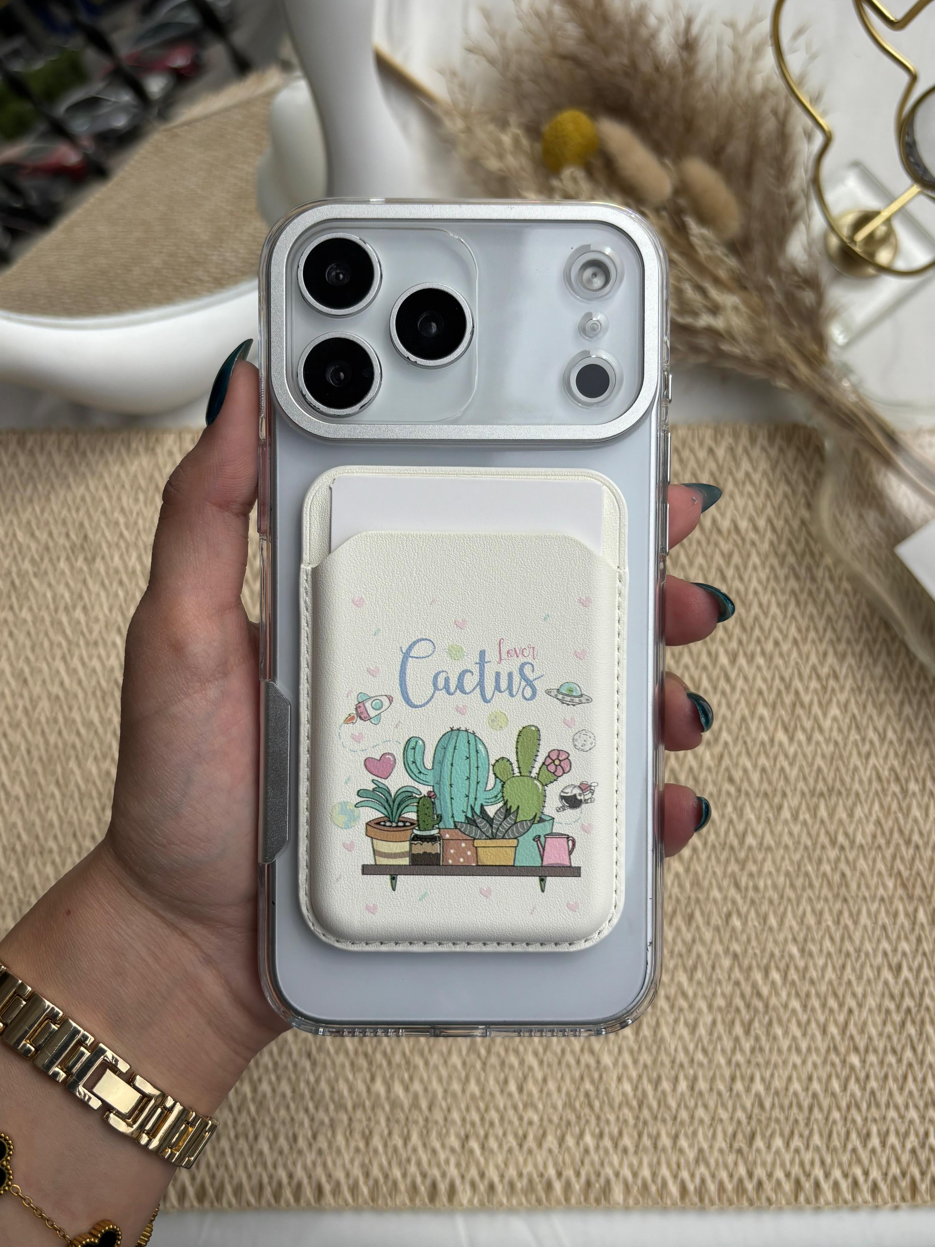 Printed MagSafe Wallet - White