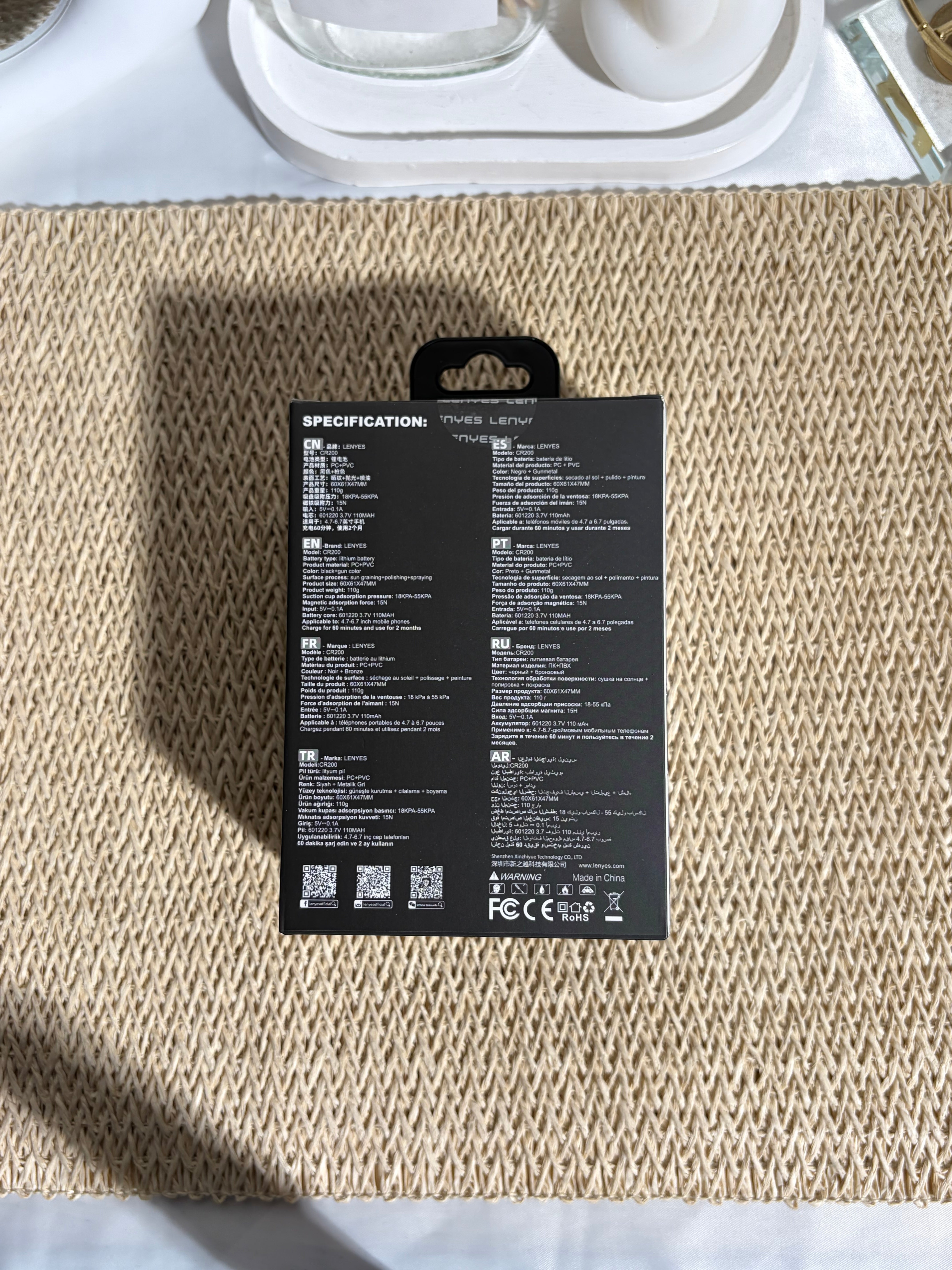 LENYES- MAGNETIC HOLDER - CR200 - BLACK