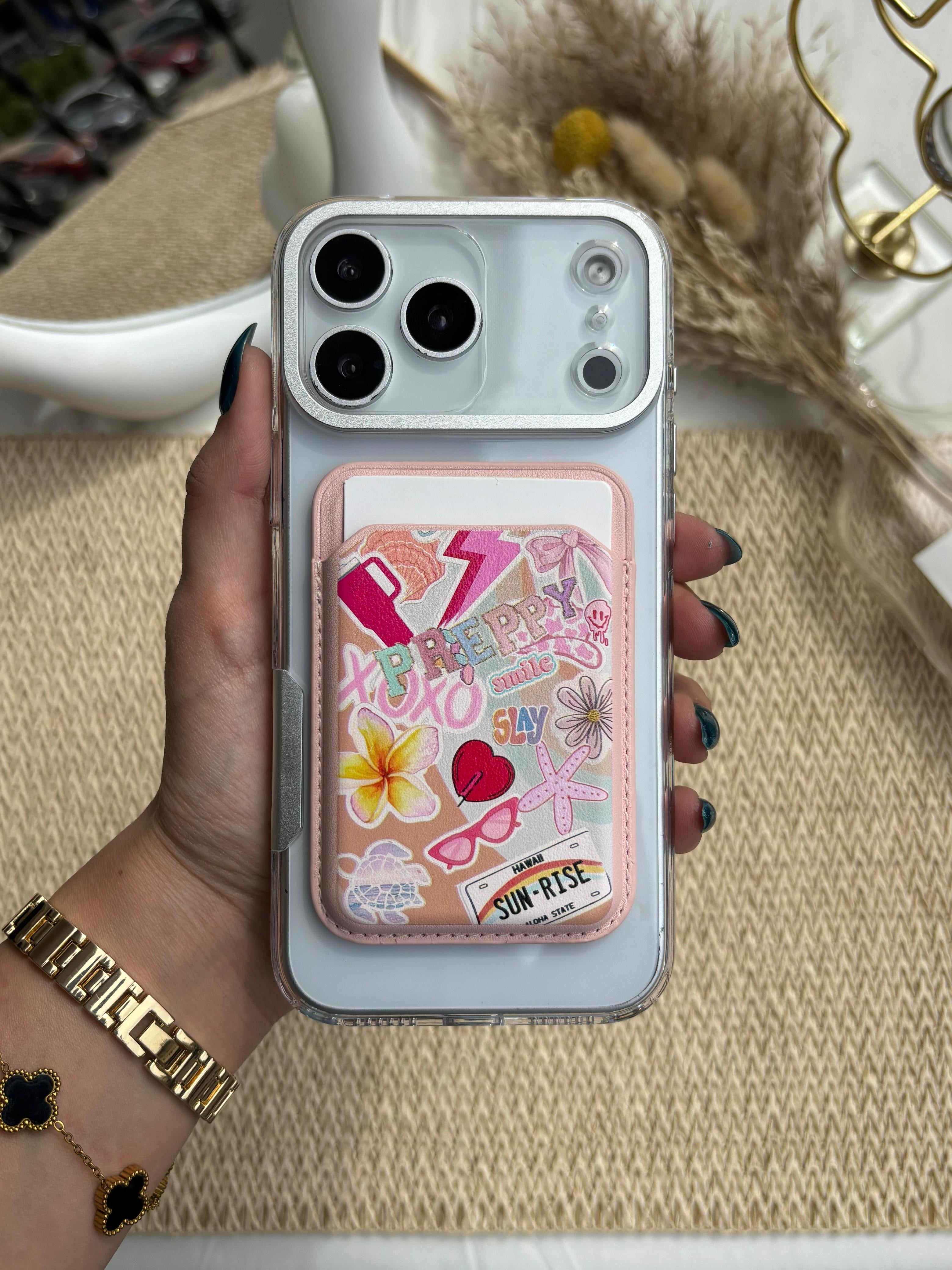 Printed MagSafe Wallet - Pink