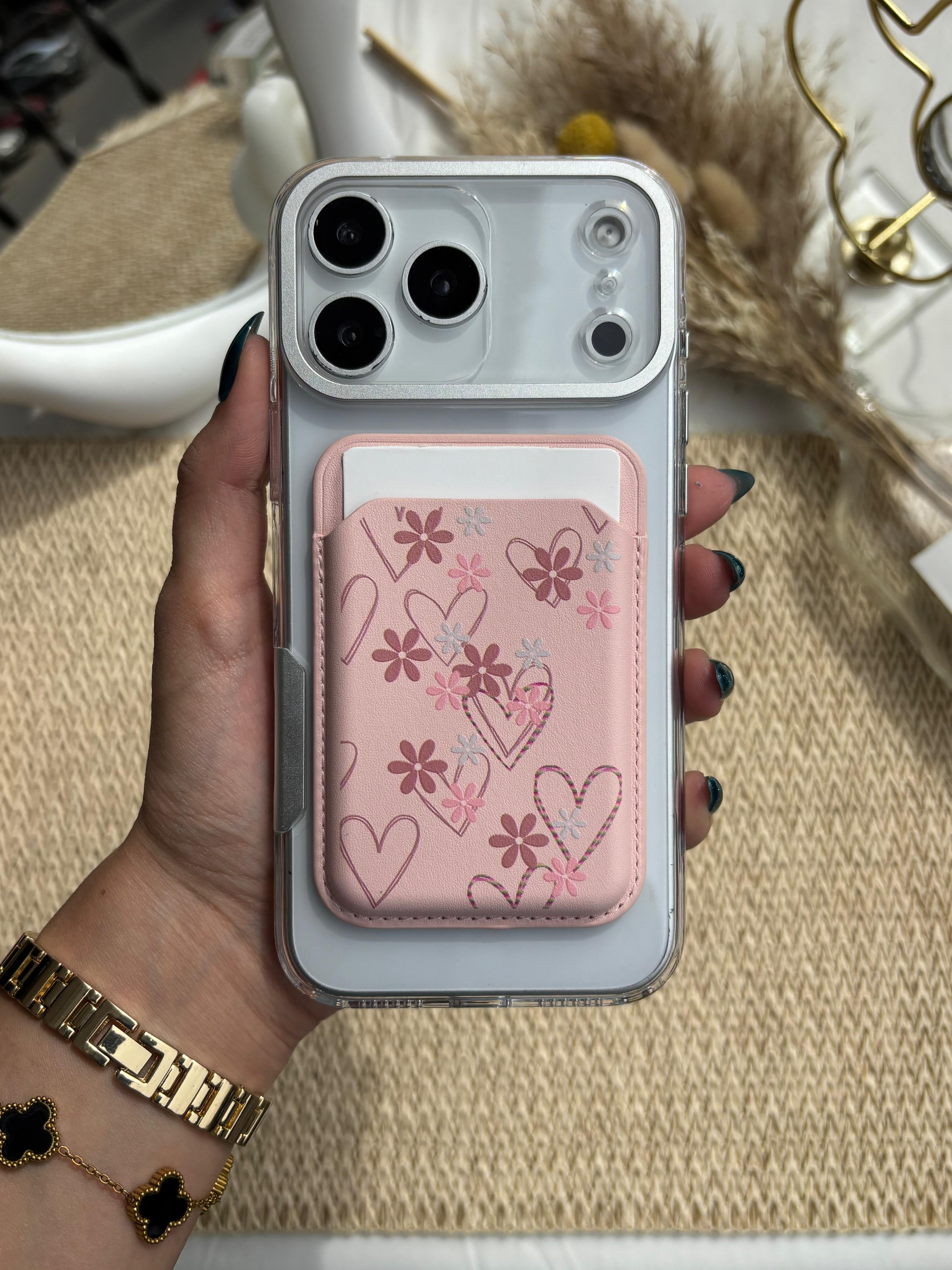 Printed MagSafe Wallet - Pink