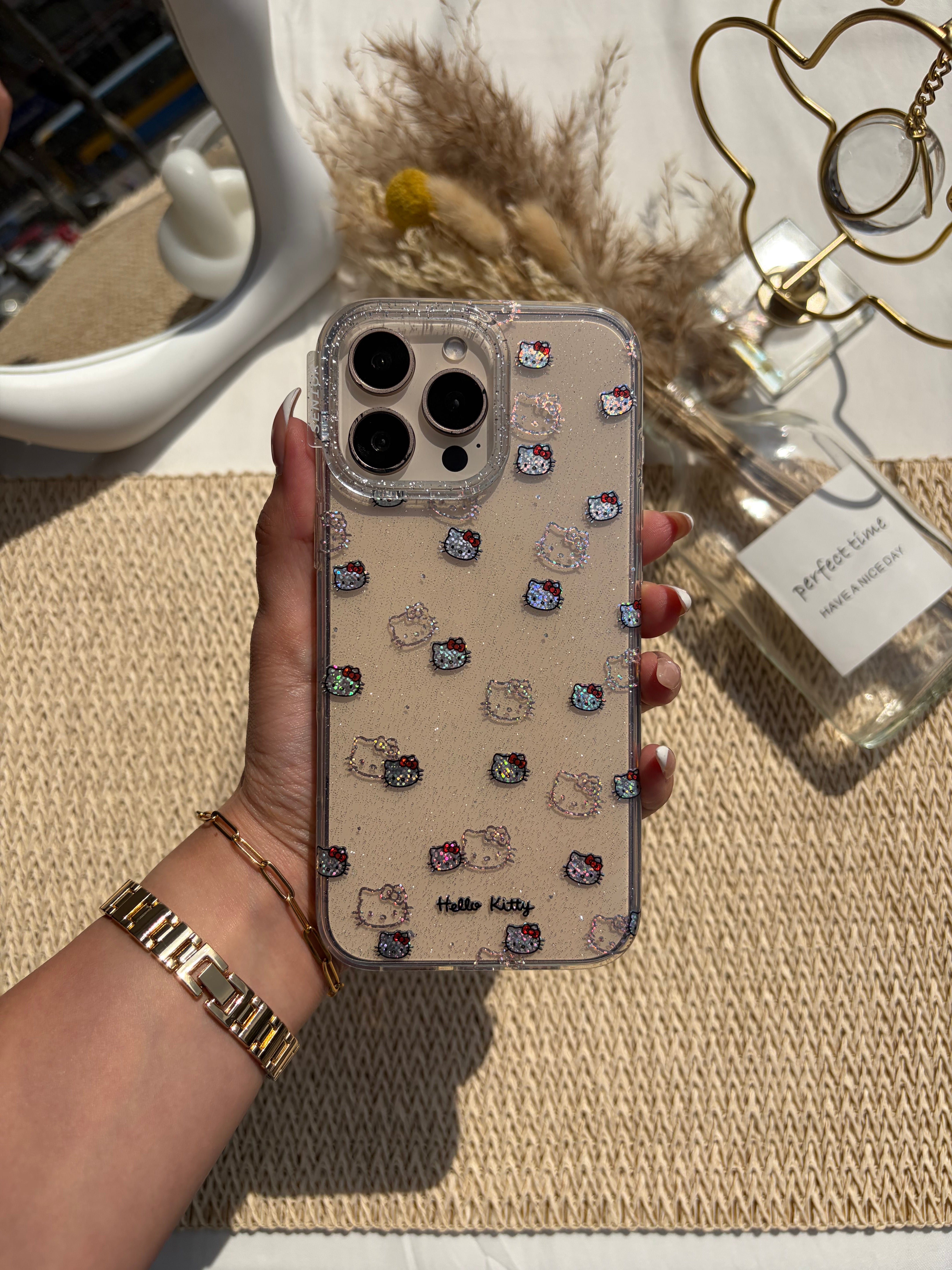 Printed Glittery Transparent Case