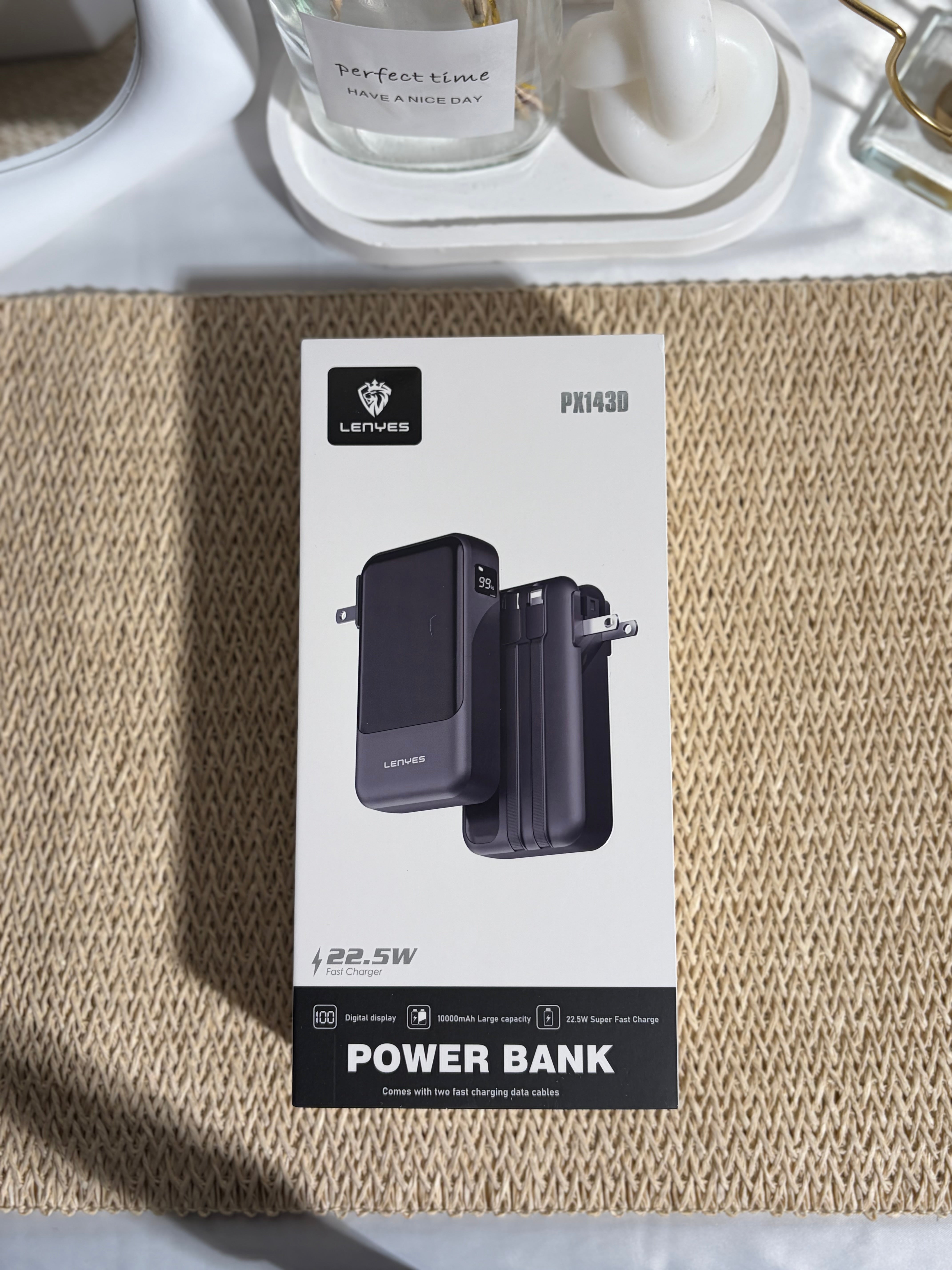 LENYES -Powerbank-10000mAh - PX143D-BLACK