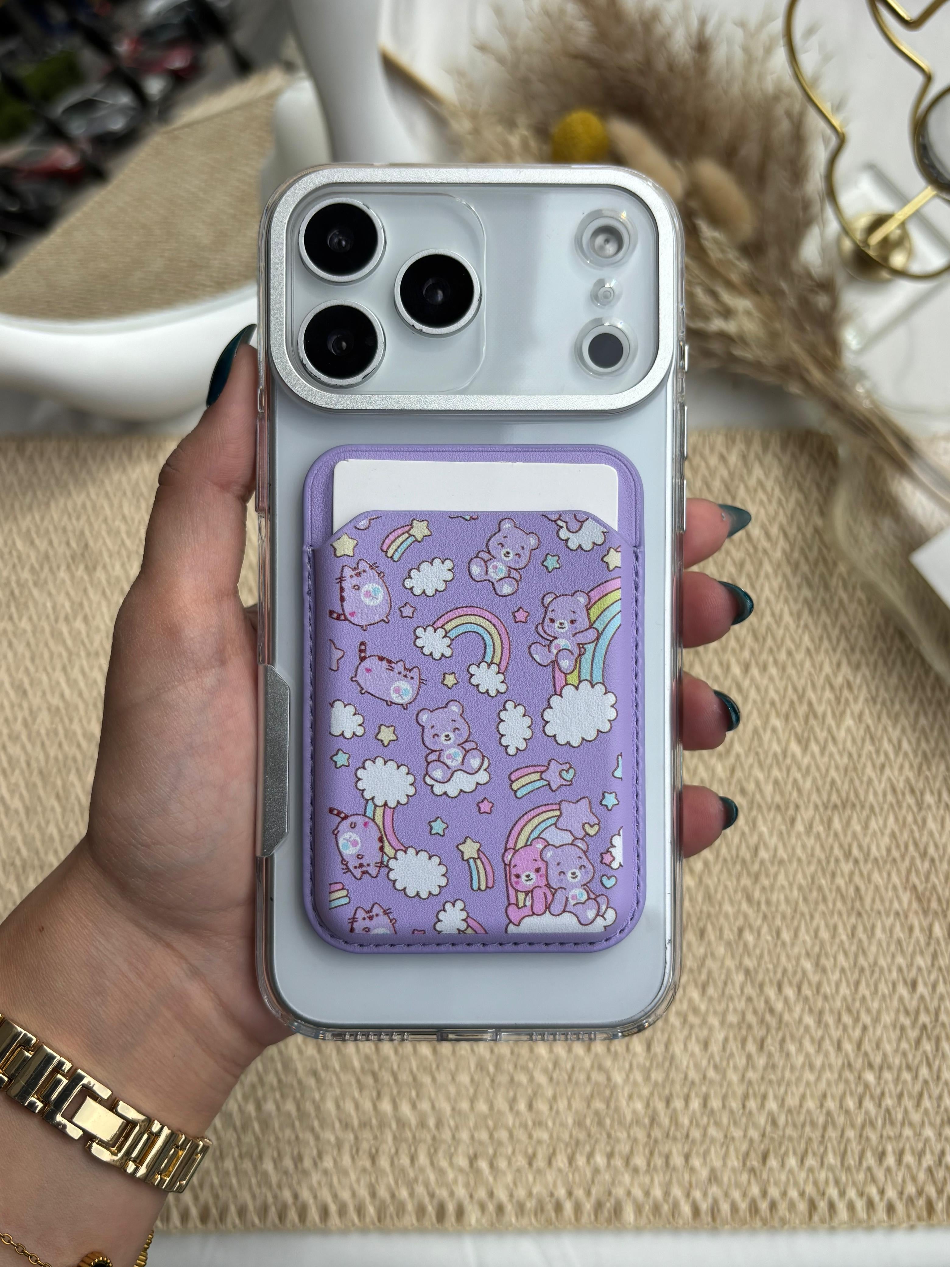 Printed MagSafe Wallet - purple