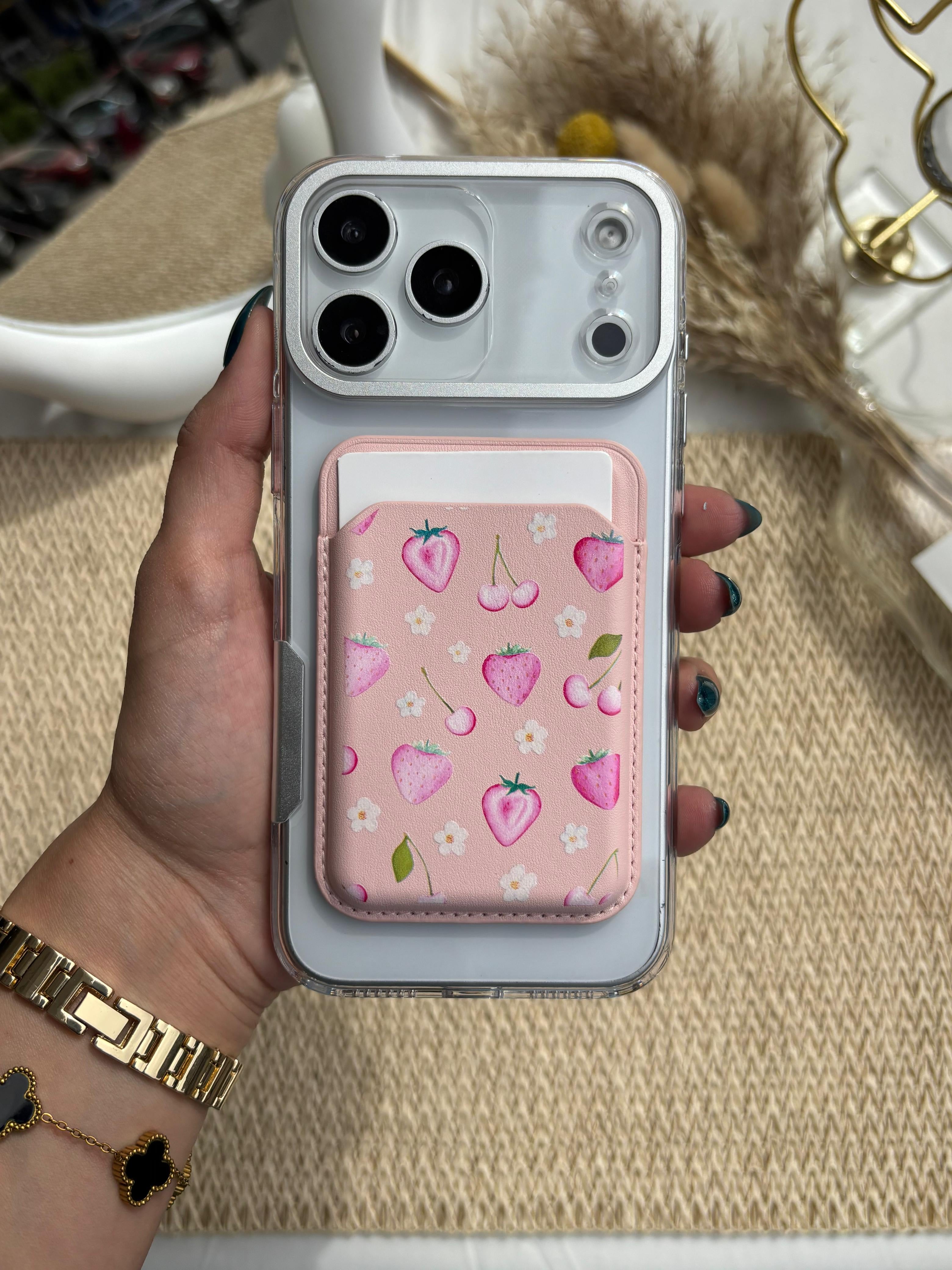 Printed MagSafe Wallet - Pink