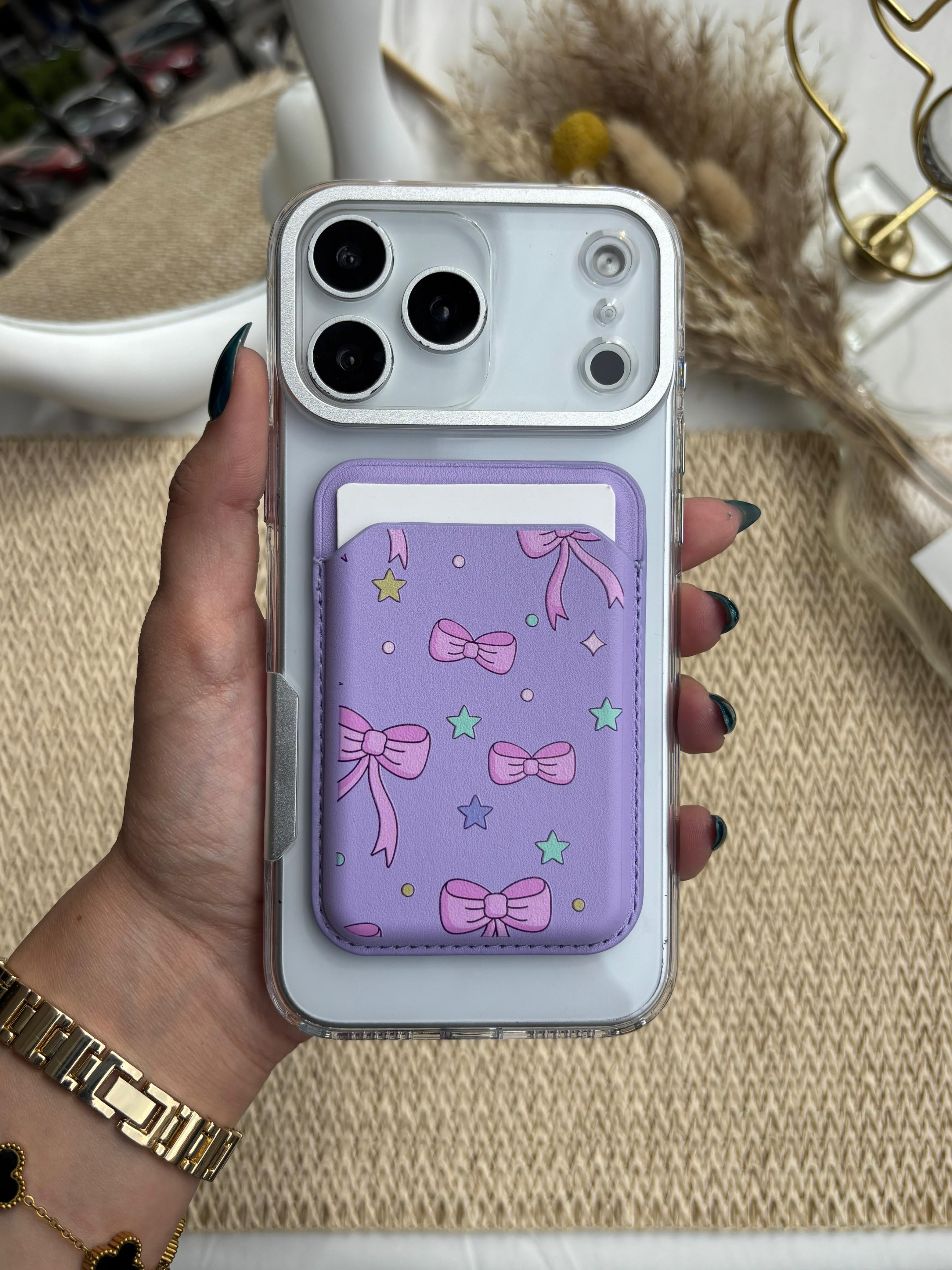 Printed MagSafe Wallet - purple