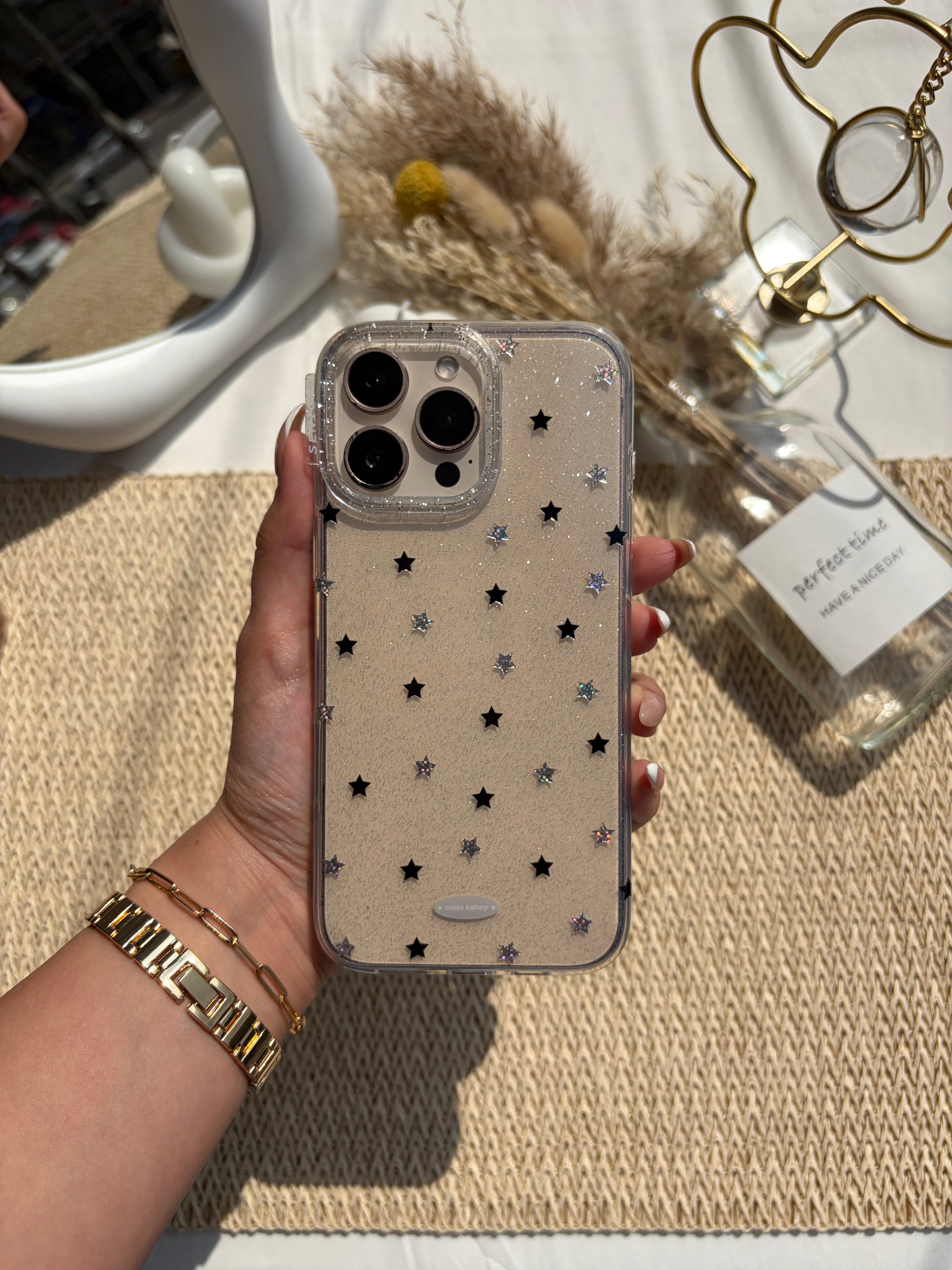 Printed Glittery Transparent Case